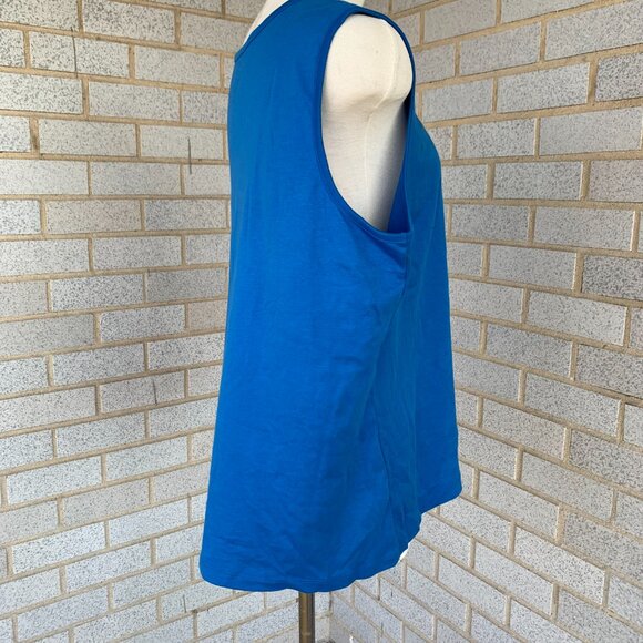L.L. BEAN BLUE SLEEVELESS TANK  TOP 100% SUPIMA COTTON SIZE 2X PLUS MADE IN PERU - Picture 2 of 5